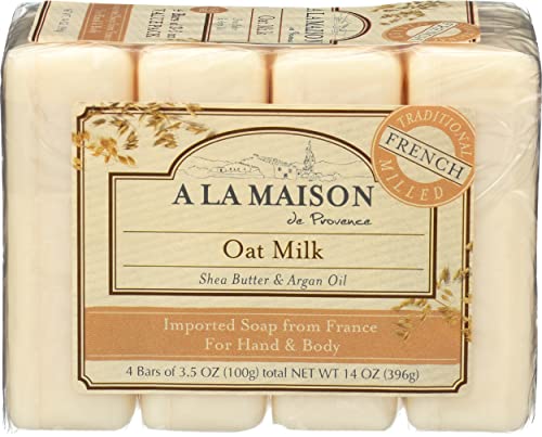 A La Maison Oat Milk Soap - 4 Pack, 3.5 OZ Hand & Body Bars