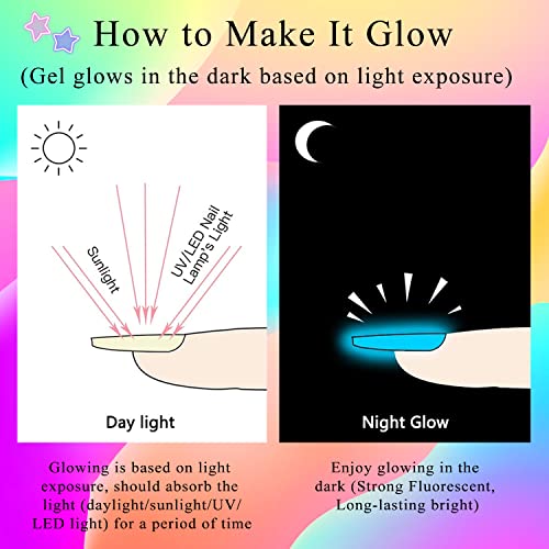 Glow in The Dark 3D Nail Art Gel – SUPWEE 8-Color Set, 15g Each