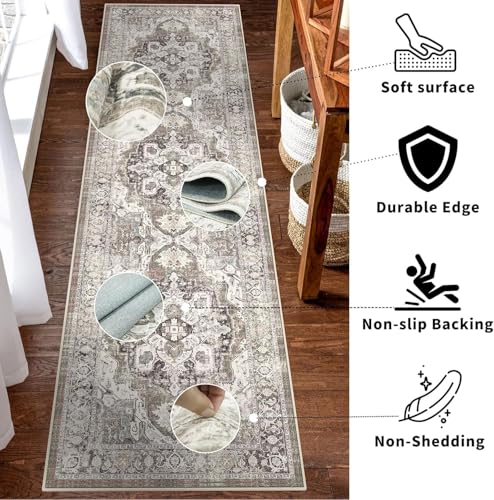 YOUFORTONG Washable 2x3 Non-Slip Vintage Entryway Rug
