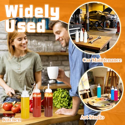 Uyuxxu 12 Pack 8 oz Clear Plastic Squeeze Bottles for Sauces