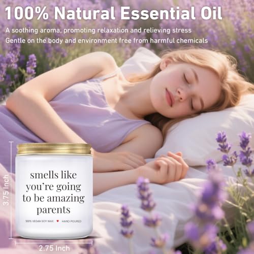 Lavender Soy Wax Candle for New Parents - Gift for Expecting Moms & Dads