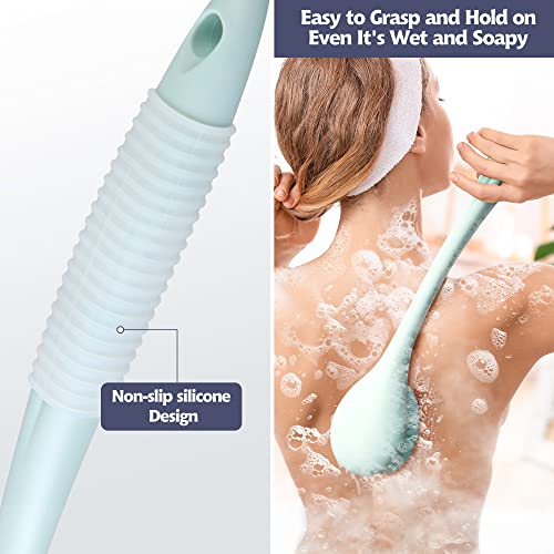 BEDELITE Blue Long Handle Back Scrubber for Shower 16.4 Inches