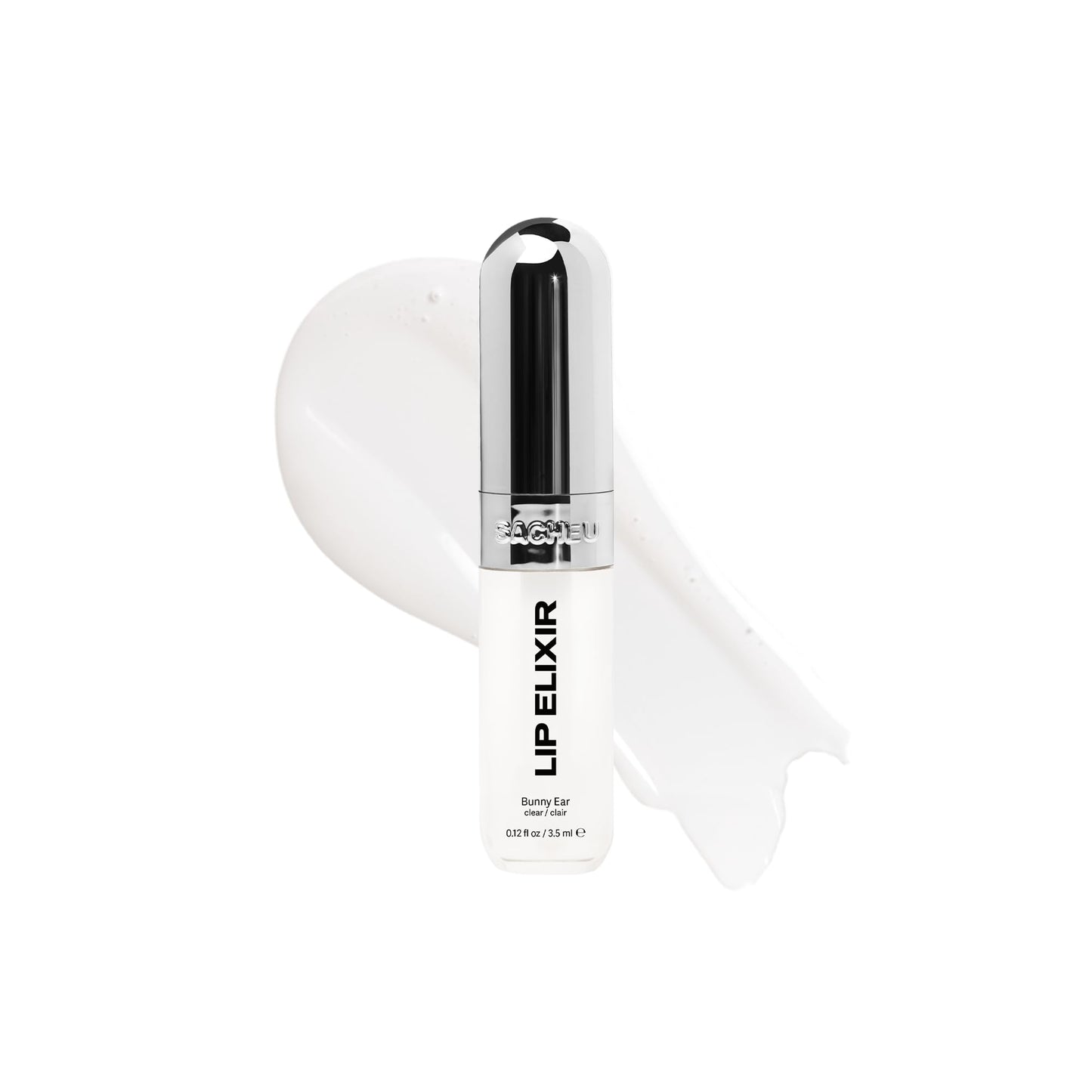 Sacheu Lip Elixir Hydrating Lip Gloss, High-Shine, Bunny Ear (Clear)