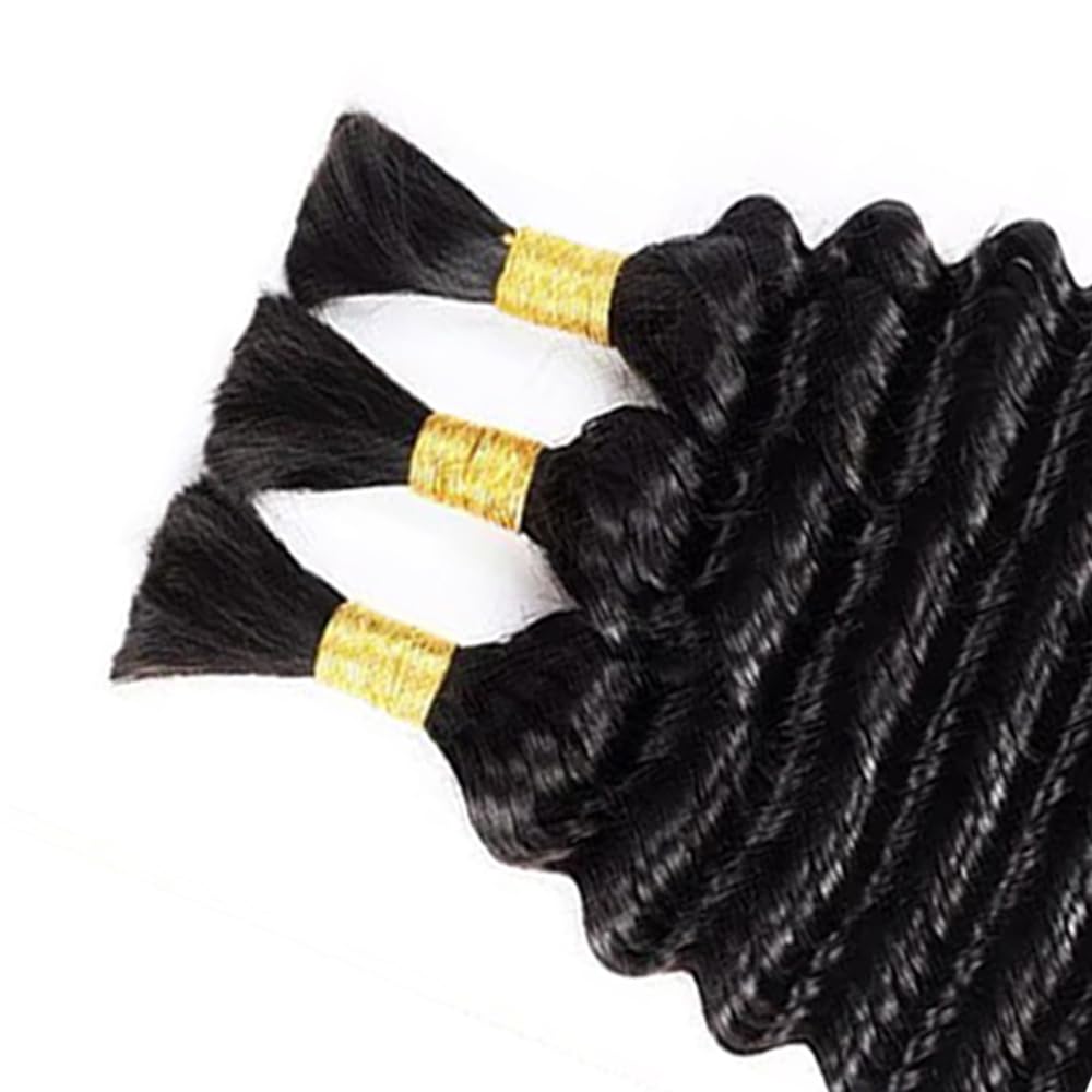 613 Blonde Human Braiding Hair 24 24 24 Inch 150g 3 Bundles Brazilian Virgin Hair Blonde Deep Wave Bulk Bohemian Color 613 Braids