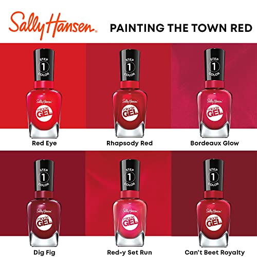 Sally Hansen Miracle Gel Nail Polish World Wide Red 409 – Chip-Resistant Gel-Like Finish