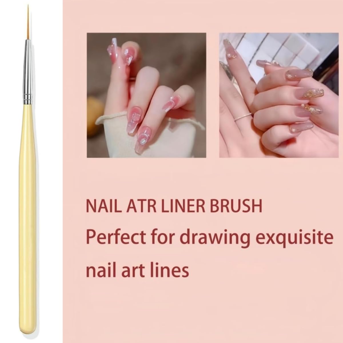 Faiteary Nail Brush Set with Nail Art Polish Brushes Builder Gel Brush