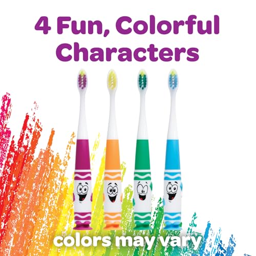 GUM Crayola Pip-Squeaks Kids Toothbrush Set, 4 Pack - Ultra-Soft