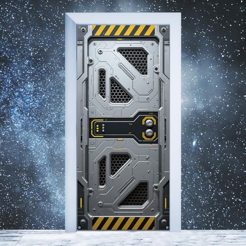 Galaxy Alien Theme 3D Door Banner - Space Station Birthday Decoration