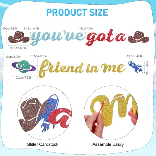 You've Got A Friend in Me Banner - Cartoon Birthday Party Decor