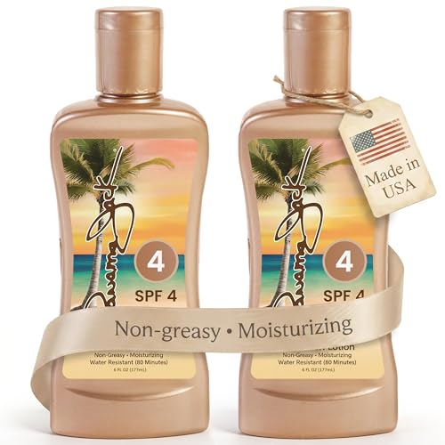Panama Jack SPF 4 Tanning Lotion 6 Oz Pack of 2 - Water-Resistant Sun Care
