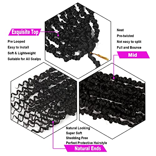Pre-Twisted Passion Twist Hair 14 Inch 1B - 2 Pack Crochet Hair
