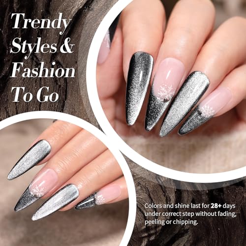 Born Pretty Cat Eye Gel Nail Polish Set - 6 Color Holographic Glitter Kit