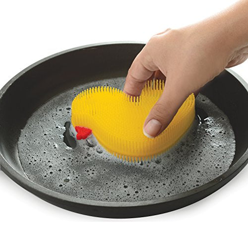 Norpro Silicone Duck Dish Brush - Double Sided, Heat Resistant & Dishwasher Safe