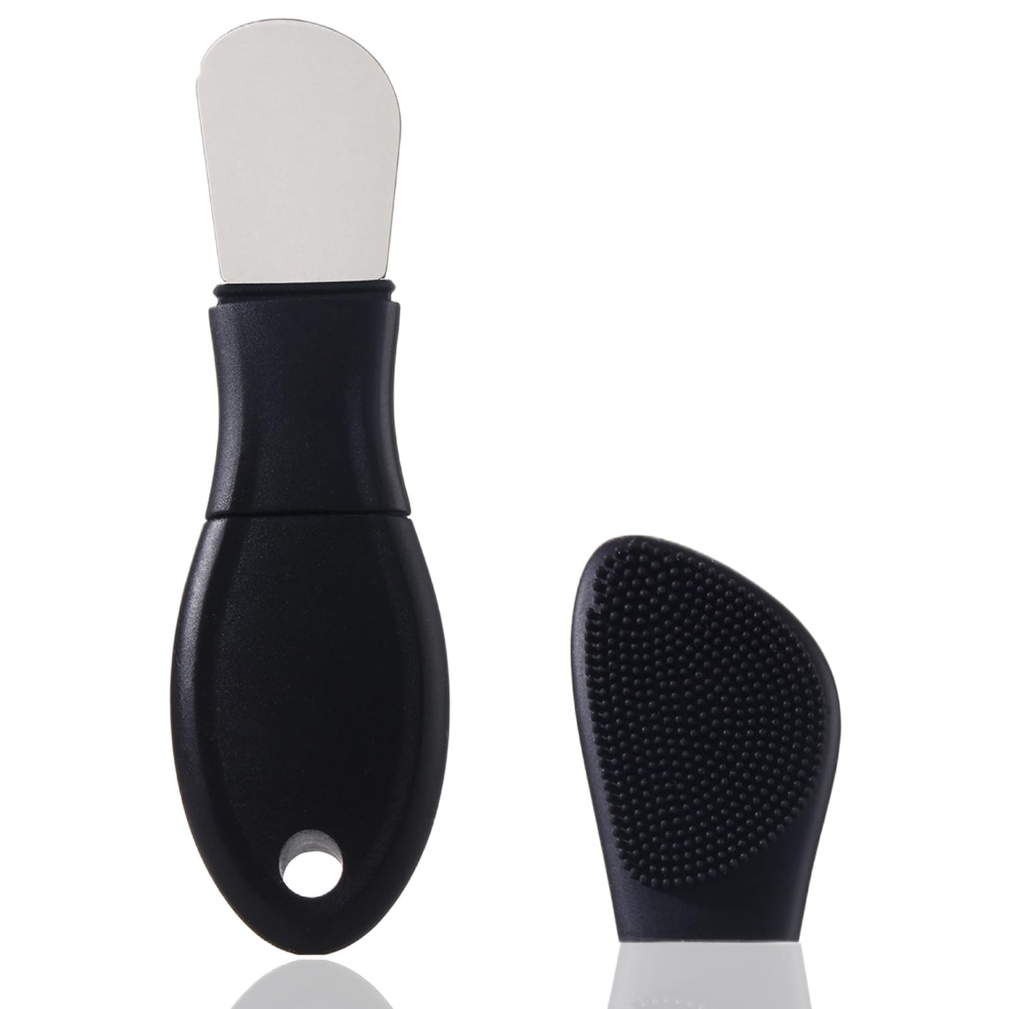 YUSAGO Multifunctional Face Washing Brushes,2 in 1 Pore Cleaning Brush & Blackhead Scraper,Pimple Extractor for Women Men,Face Scraper Skin Spatula,Pore Scrubber for Deep Cleansing.(Black)