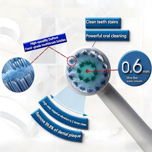 4-Pack Replacement Toothbrush Heads for Waterpik Flossers - Dental Cleaning Kit