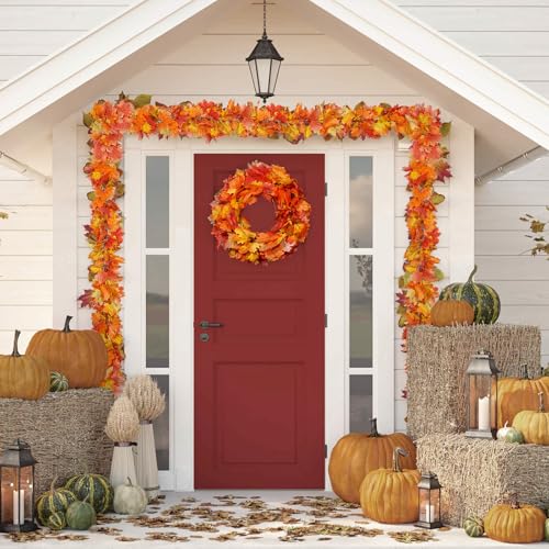 6ft Artificial Maple Leaf Garland - 3 Pack Fall Decor