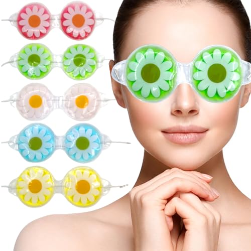 ColdChill 5-Packs Cooling Eye Mask (Flowers) – Reusable Hot & Cold Gel Eye Mask for Eye Strain, Puffiness & Recovery