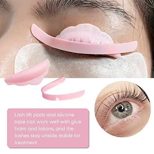 PERMANIA Reusable Lash Lift Rods & Silicone Curler Pads – 17PCS Eyelash Perm Tools