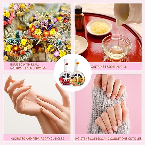 Natural Nail Cuticle Oil with Jojoba & Vitamin E - Orange & Rose