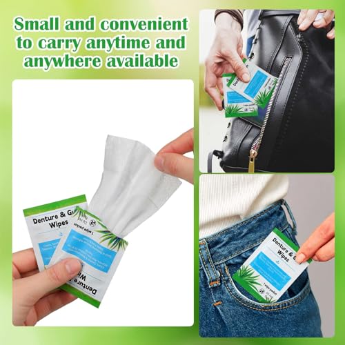 Timgle Denture Cleaning Wipes - 100 Count Adhesive & Stain Remover