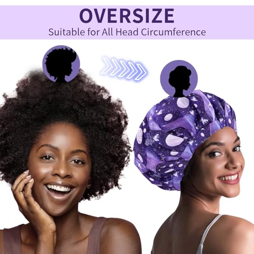 WINSTECK Extra Large Adjustable Shower Cap for All Hair Types