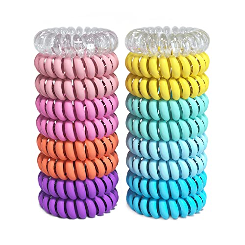 Teqifu 18-Pack Spiral Hair Ties - No Crease, Damage-Free Hold