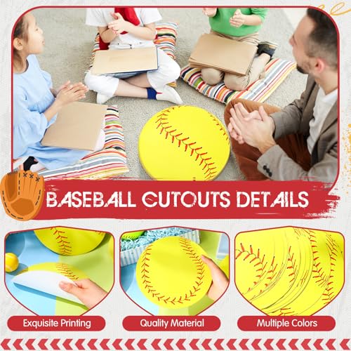 TaoBary 24 Pack Softball Cutouts for Sports Party Decor