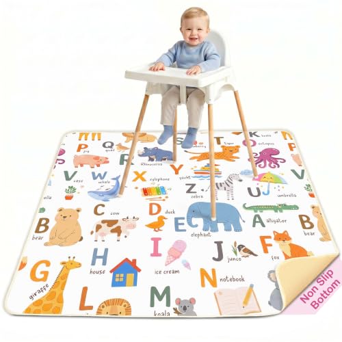 Basumee Waterproof Splat Mat for High Chair | 46"x42" Non-Slip