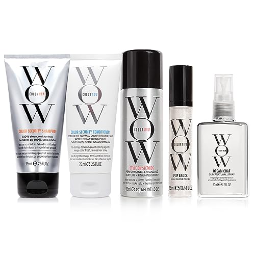 COLOR WOW Best Vacay Hair Ever Travel Kit ? Includes Shampoo, Conditioner, Dream Coat, Style on Steroids, and Pop + Lock, These key essentials are exactly what you need to fix frizz on the go