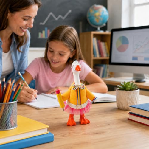 Back to School Goose Outfit for 7 Inch Desk Statues | Fun Teacher Decor