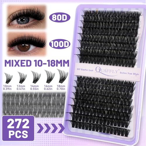 QUAFFLY DIY Lash Cluster Kit - 1184pcs Natural Soft Lashes 8-18mm D Curl, All-in-One Lash Extension Tools, Lashes Set-3