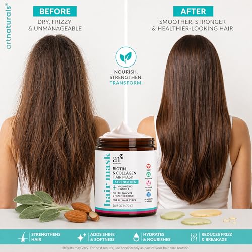 Biotin & Collagen Hair Mask for Strength & Volume - 16.9 oz