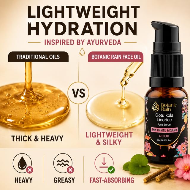 Ayurveda Face Oil for Dry & Mature Skin | Hydrating Serum with Gotukola & Licorice