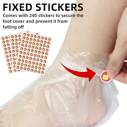 200 Disposable Foot Covers with 240 Stickers for Spa & Wax Treatments