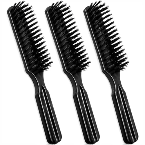 3-Pack Pocket Hair Brush Set - Compact 6-Inch Detangling Brush