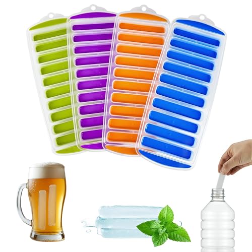 Silicone Ice Cube Tray Set of 4 - BPA-Free, Stackable & Quick Release
