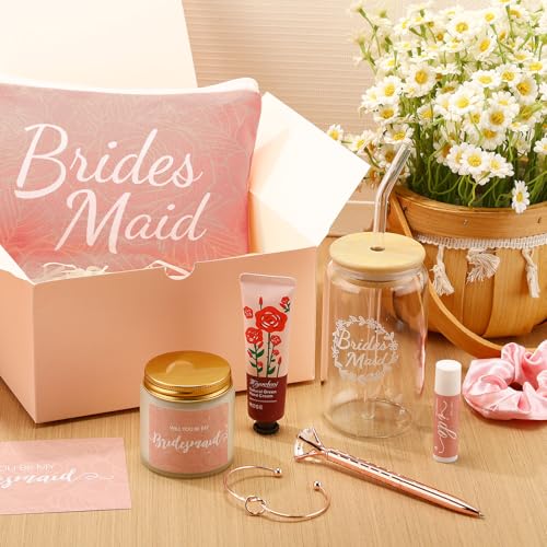 14-Piece Bridesmaid Proposal Gift Set with Glass Cup and Accessories