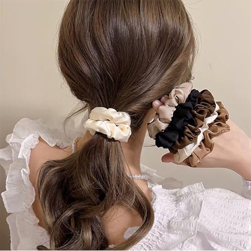 24 Pcs Satin Silk Scrunchies - Soft Hair Ties for Women