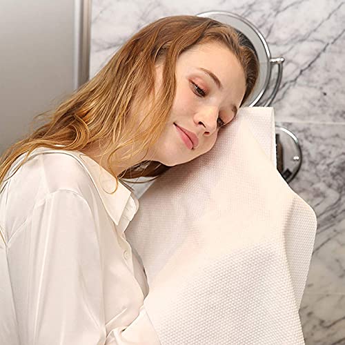 JINYUDOME 20 Pack Large Disposable Hair Towels - Soft & Absorbent Spa Towels, 15.75 x 31.5 inches, White