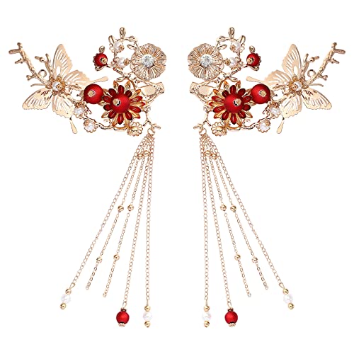 Lurrose Butterfly Tassel Hairpin - Traditional Japanese Kimono Accessory