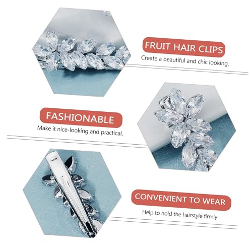 LLSME 2Pcs Sparkly Crystal Hair Clips BF - Rhinestone Duckbill Hair Pins