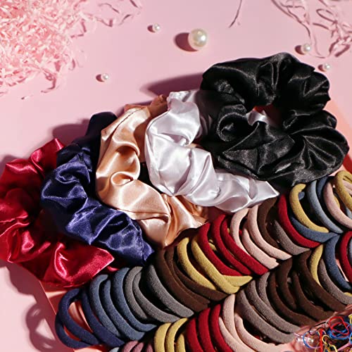 YANRONG 1159Pcs Hair Accessories Set Deep Colour – Seamless Ponytail Holders & Scrunchies for Thick & Curly Hair