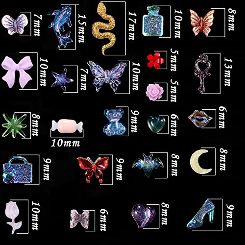 TAMHOO 250pcs 3D Kawaii Nail Charms for Acrylic Nail Art Decorations