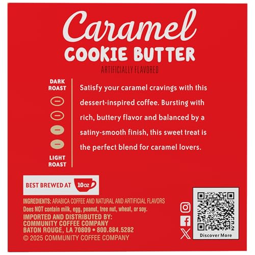 Community Coffee Caramel Cookie Butter Flavored K-Cup Pods, 10 Count