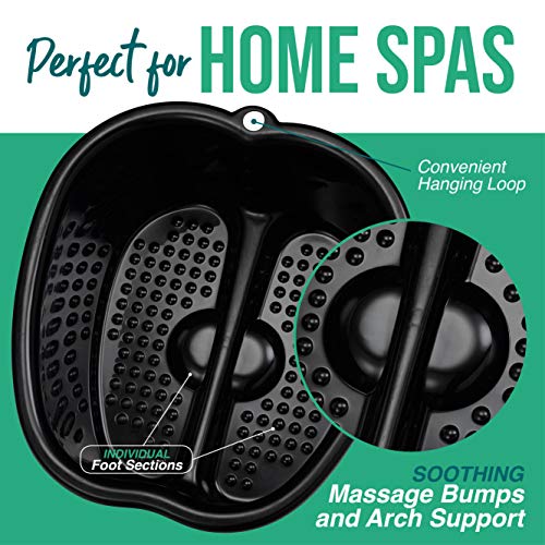 AllSett Health Black Foot Soaking Bath Basin – Extra Large Spa Tub for Home Treatment