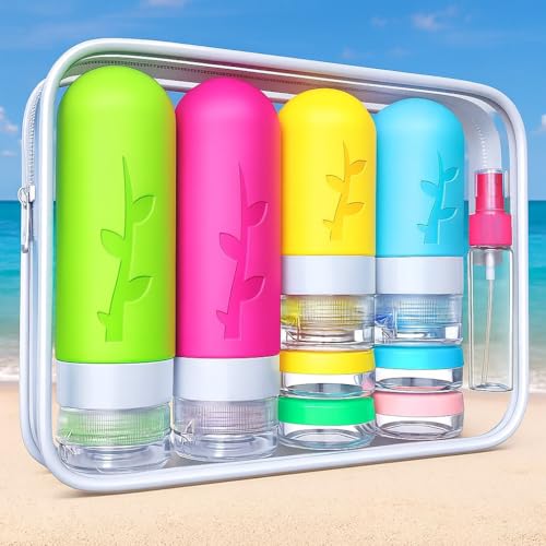 Tocelffe 18-Piece TSA Approved Travel Bottles Set - Leak-Proof Toiletry Kit