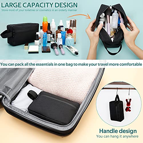 Water-Resistant Travel Toiletry Bag for Men & Women - Foldable Storage with Handle
