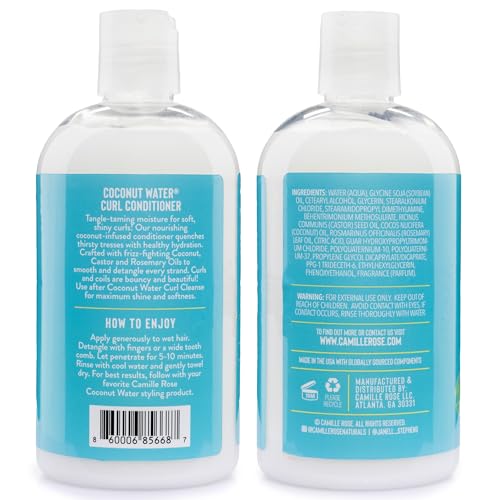 Camille Rose Coconut Water Curl Conditioner 11.99 oz – Hydrating & Frizz Control