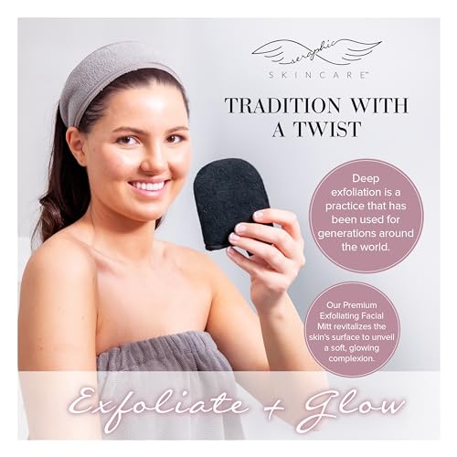 Dual-Sided Exfoliating Facial Mitt for Gentle Cleansing
