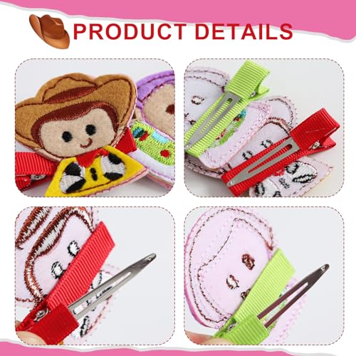 Neujiwo 4PCS Cartoon Hair Clips Set - Handmade Felt & Metal Accessories for Kids & Parties - 2 Pairs Variation